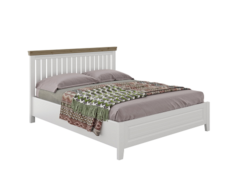 Кровать 200х200 Olivia - Кровать из массива с контрастной декоративной планкой.