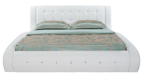 Коричневая кровать Nuvola-1 - Кровать футуристичного дизайна из экокожи класса «Люкс».