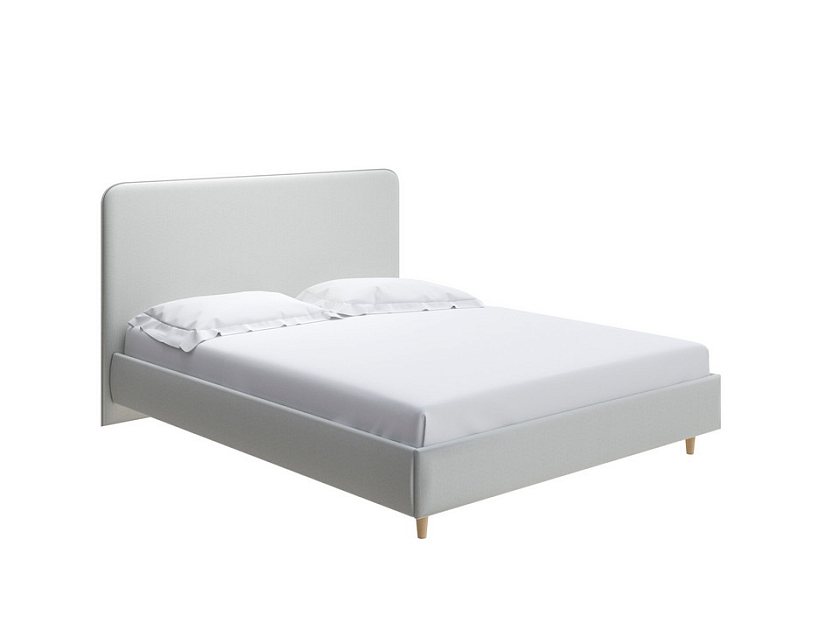 Кровать Mia 160x200 Ткань: Рогожка Тетра Имбирь - Стильная кровать со встроенным основанием