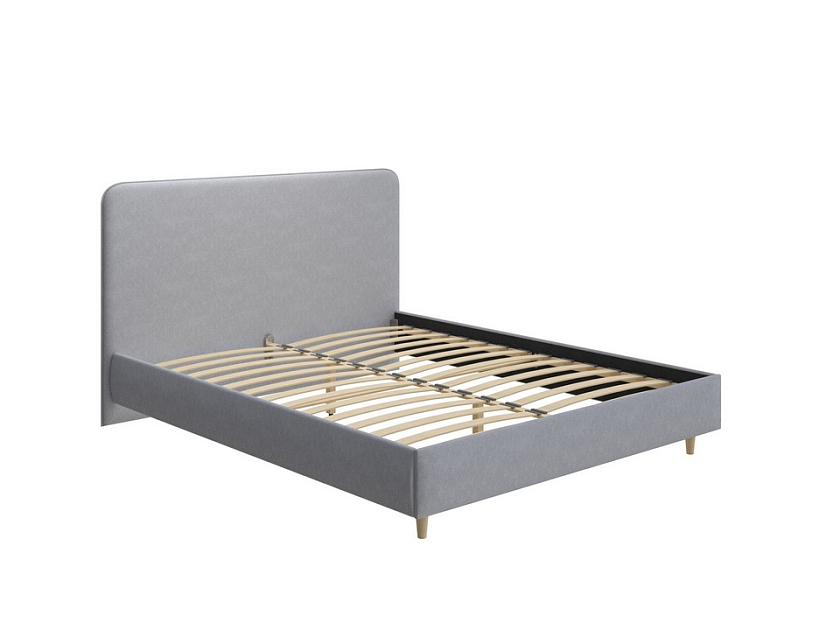 Кровать Mia 180x200 Ткань: Рогожка Levis 83 Светло-Серый - Стильная кровать со встроенным основанием