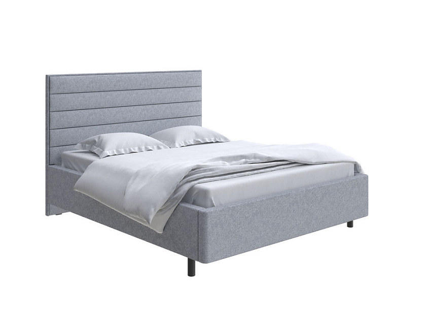 Кровать Verona 90x200 Ткань: Рогожка Levis 83 Светло-Серый - Кровать в лаконичном дизайне в обивке из мебельной ткани или экокожи.
