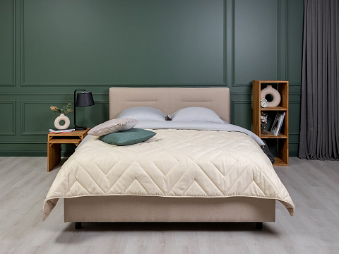 Кровать с высоким изголовьем Nuvola-8 NEW - Кровать в лаконичном стиле с горизонтальной отстрочкой  в изголовье