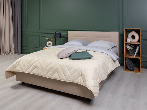 Большая двуспальная кровать Nuvola-8 NEW - Кровать в лаконичном стиле с горизонтальной отстрочкой  в изголовье