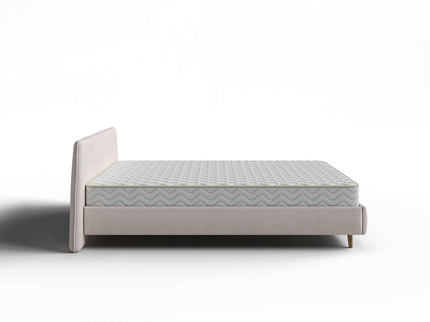Кровать Binni 160x200 Ткань: Рогожка Тетра Бежевый - Кровать в стиле современного минимализма.