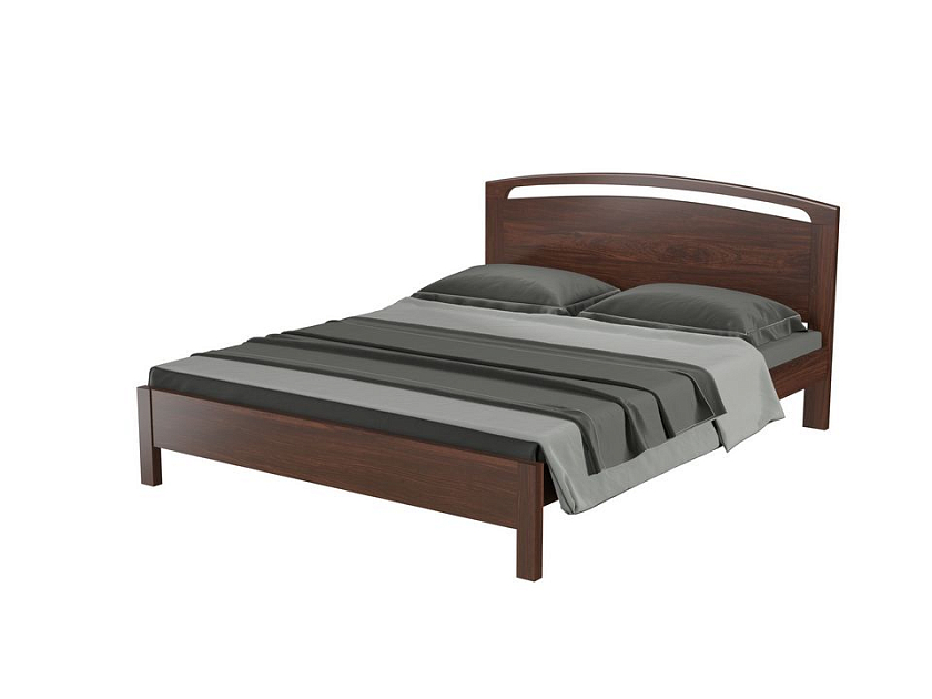 Кровать Веста 1-тахта-R 160x200 Массив (сосна) Венге - Кровать из массива с одинарной резкой в изголовье.