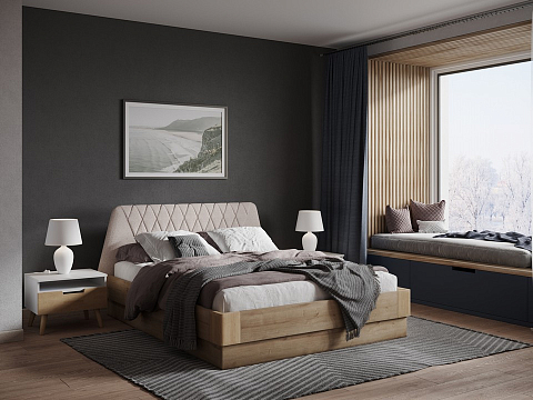 Двуспальная кровать Lagom Hill Chips с подъемным механизмом - Кровать со встроенным основанием. 
