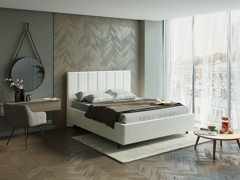 Кровать Oktava 80x190 Ткань: Рогожка Тетра Стальной - Кровать в лаконичном дизайне в обивке из мебельной ткани или экокожи.