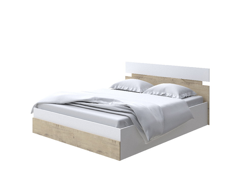 Кровать Milton с подъемным механизмом 160x200 ЛДСП Белый/Бунратти - Современная кровать с подъемным механизмом.