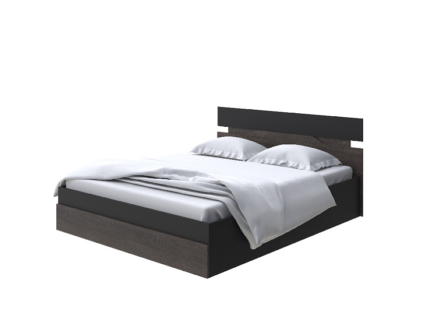 Кровать Milton с подъемным механизмом 80x190 ЛДСП Черный/Дуб Кантербери - Современная кровать с подъемным механизмом.