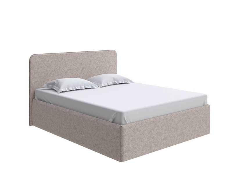 Кровать Mia с подъемным механизмом 140x200 Ткань: Рогожка Levis 14 Бежевый - Стильная кровать с подъемным механизмом