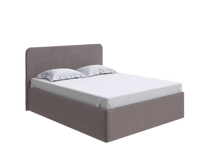 Кровать Mia с подъемным механизмом 160x200 Ткань: Рогожка Тетра Стальной - Стильная кровать с подъемным механизмом