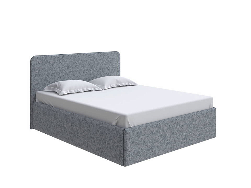 Кровать Mia с подъемным механизмом 160x200 Ткань: Рогожка Levis 85 Серый - Стильная кровать с подъемным механизмом