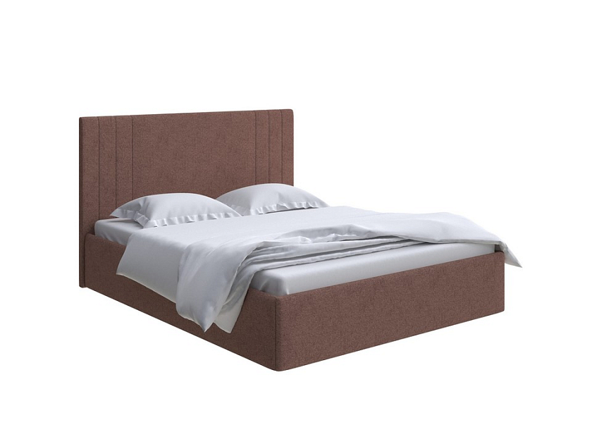 Кровать Liberty 80x190 Ткань: Жаккард Tesla Брауни - Аккуратная мягкая кровать в обивке из мебельной ткани