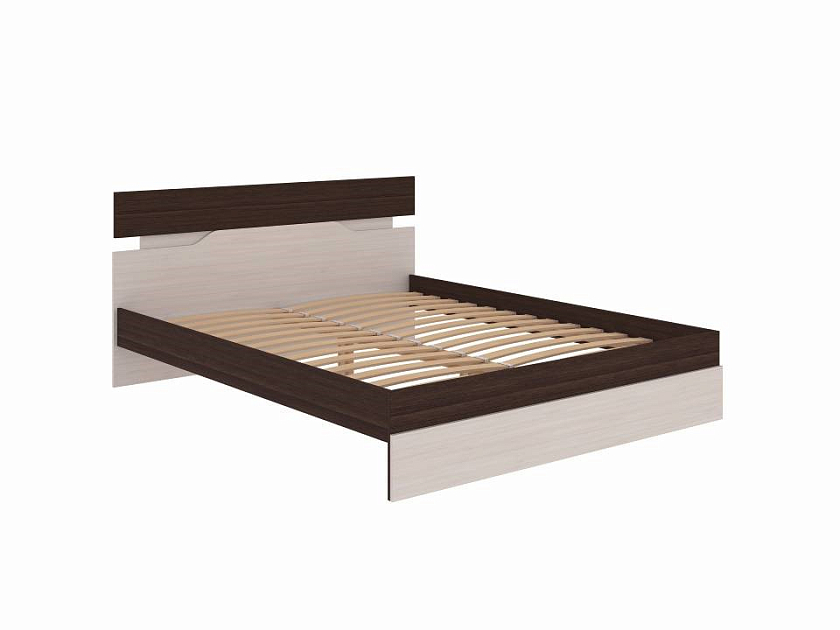 Кровать Milton 80x190 ЛДСП Белый/Дуб Венге - Современная кровать с оригинальным изголовьем.