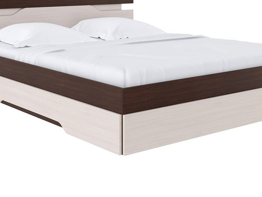 Кровать Milton 80x190 ЛДСП Белый/Дуб Венге - Современная кровать с оригинальным изголовьем.