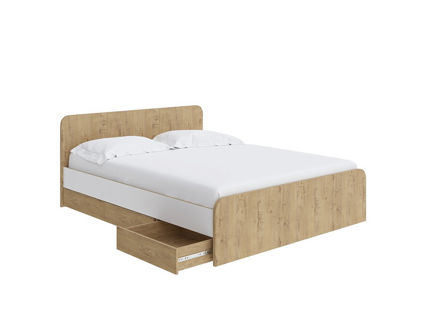Кровать Way Plus 120x200 ЛДСП Бунратти/Белый Жемчуг - Кровать в современном дизайне в Эко стиле.