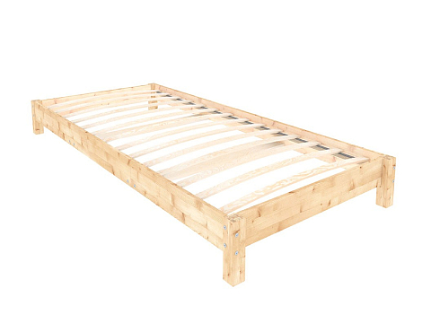 Кровать в стиле минимализм Happy - Односпальная кровать из массива сосны.