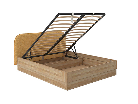 Кровать с мягким изголовьем Lagom Plane Wood с подъемным механизмом - Кровать с ПМ. 