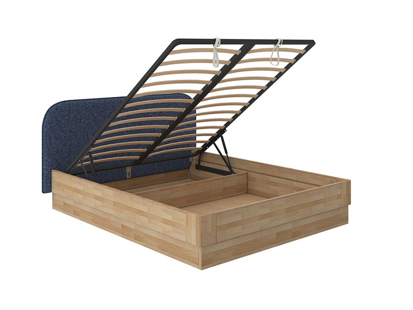 Кровать Lagom Plane Wood с подъемным механизмом 160x200 Ткань/Массив Beatto Атлантика/Масло-воск Natura (бук) - Кровать с ПМ. 