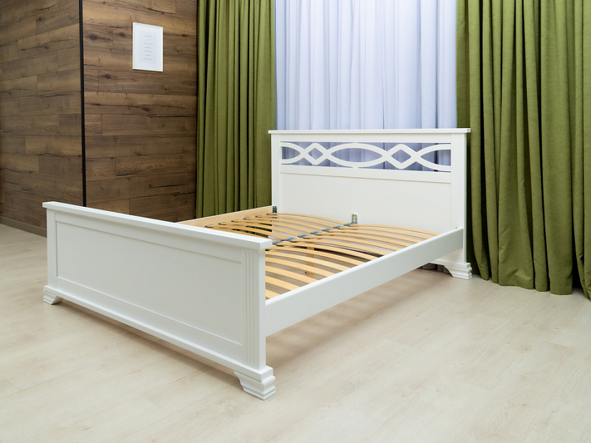 Кровать Niko 160x210 Массив (сосна) Белая эмаль - Кровать в стиле современной классики из массива