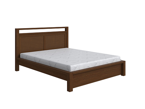Кровать 200х200 с основанием Fiord - Кровать из массива с декоративной резкой в изголовье.