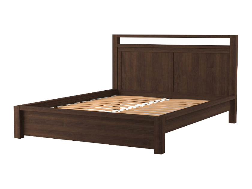 Кровать Fiord 180x200 Массив (сосна) Венге - Кровать из массива с декоративной резкой в изголовье.