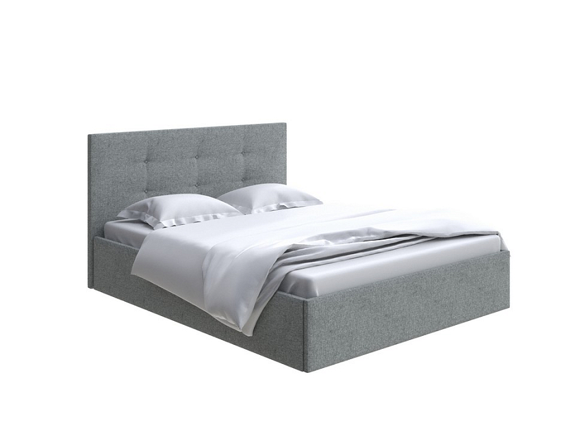 Кровать Forsa 180x200 Ткань: Жаккард Tesla Графит - Универсальная кровать с мягким изголовьем, выполненным из рогожки.