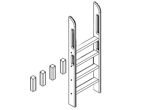 Пакет №10 (Соня) Прямая лестница и опоры для двухъярусной кровати