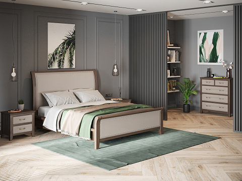 Белая кровать Dublin - Уютная кровать со встроенным основанием из массива сосны с мягкими элементами.