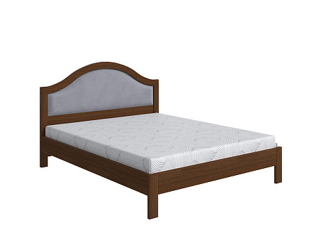 Двуспальная деревянная кровать Ontario - Уютная кровать из массива с мягким изголовьем