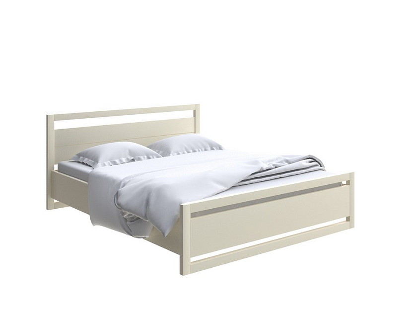Кровать Kvebek с подъемным механизмом 140x200 Массив (сосна) Слоновая кость - Удобная кровать с местом для хранения