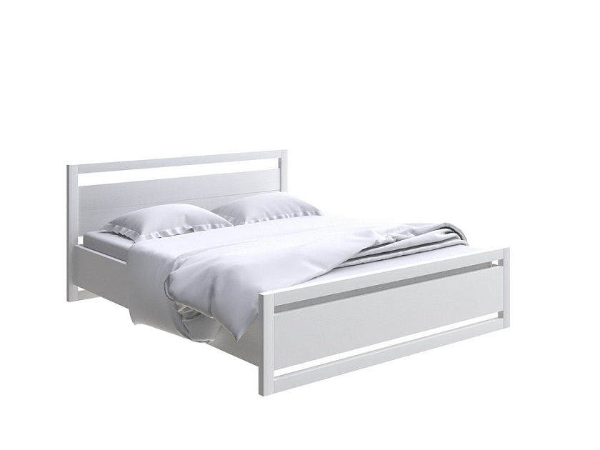 Кровать Kvebek с подъемным механизмом 90x190 Массив (сосна) Белая эмаль - Удобная кровать с местом для хранения