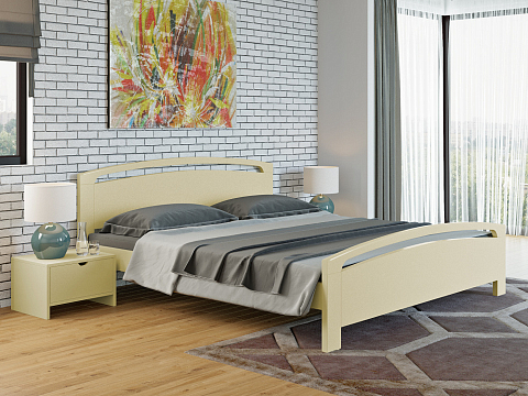 Двуспальная деревянная кровать Веста 1-R - Стильная кровать из массива
